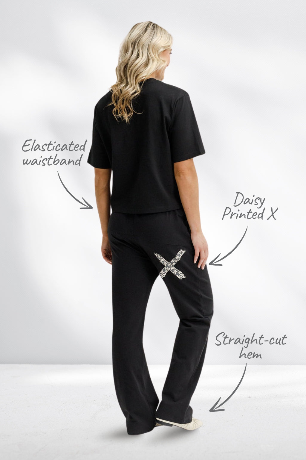 Homelee Avenue Pants Black with Graphite Daisy X