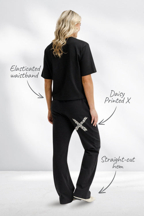 Homelee Avenue Pants Black with Graphite Daisy X