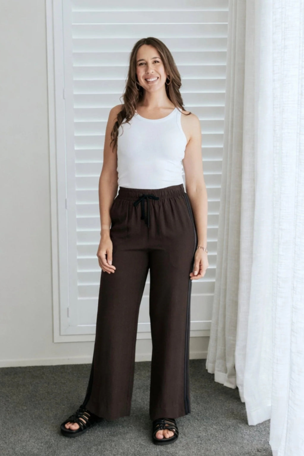Moke Indiana Wide Leg Pants Dark Chocolate